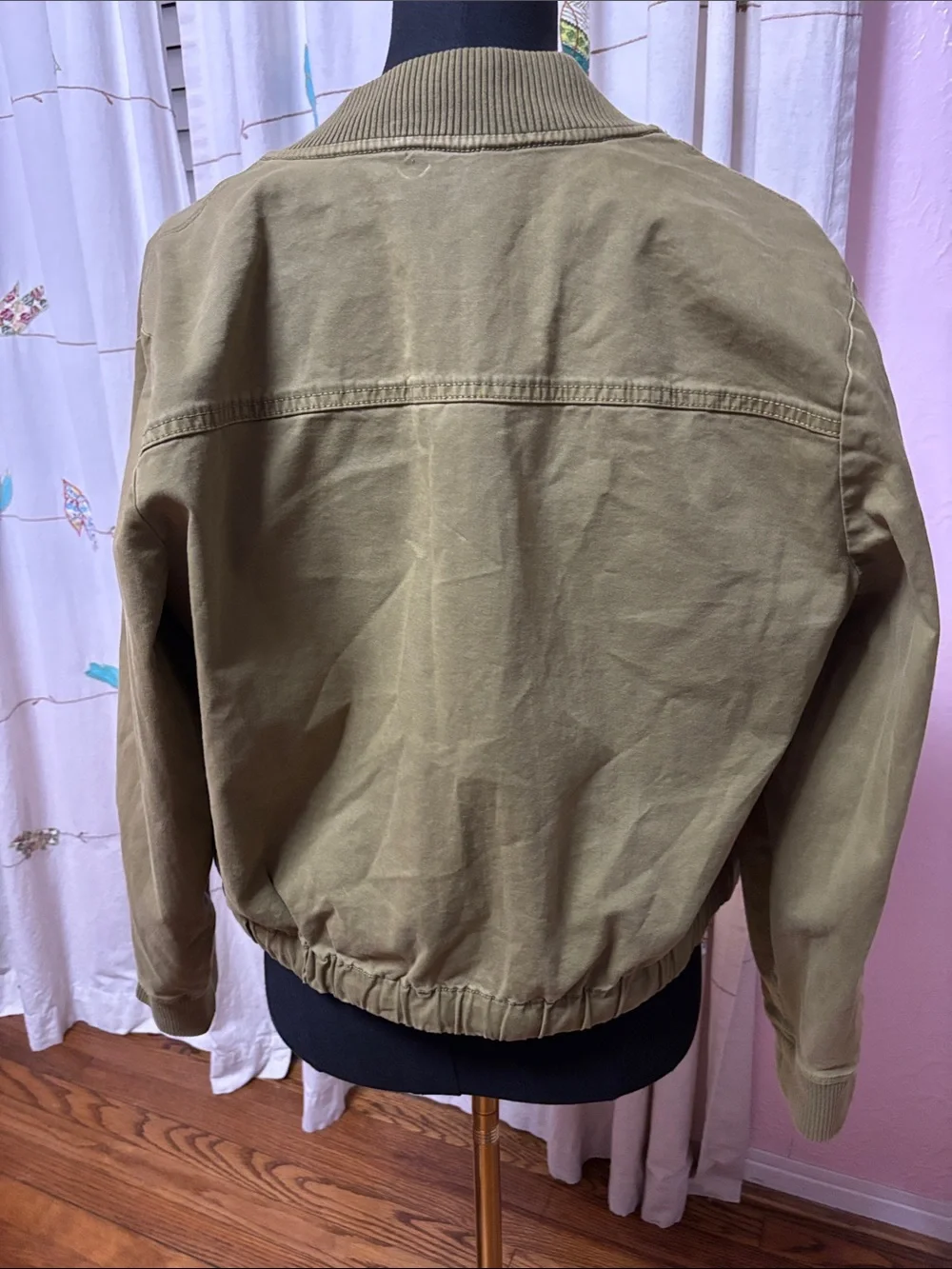 J. Crew Olive Bomber Jacket with Hem Ties